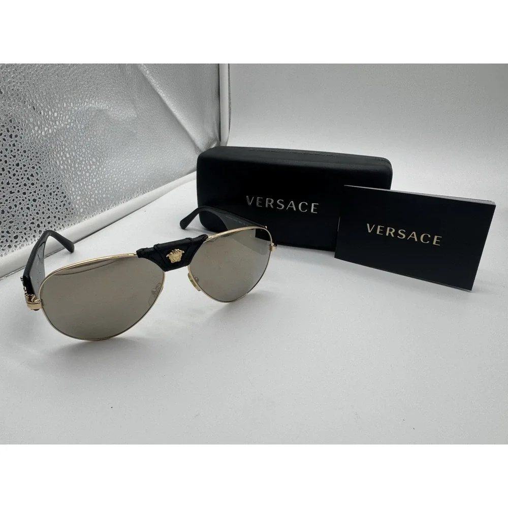 Versace VE2150Q Gold/Light Brown‎ Mirror/Dark Gold Sunglasses